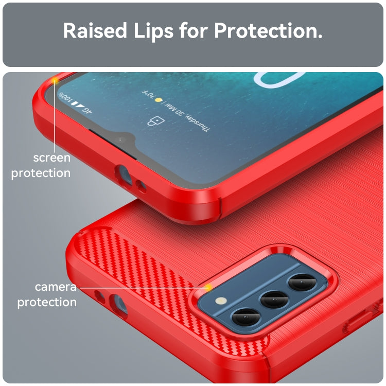 For Nokia C300 Brushed Texture Carbon Fiber TPU Phone Case(Red) - free shipping - PMC TechLife - Order now!