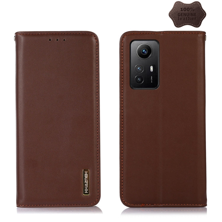 For Xiaomi Redmi Note 12S 4G KHAZNEH Nappa Top Layer Cowhide Leather Phone Case(Brown) - Xiaomi Cases by PMC TechLife | Online Shopping South Africa | PMC TechLife