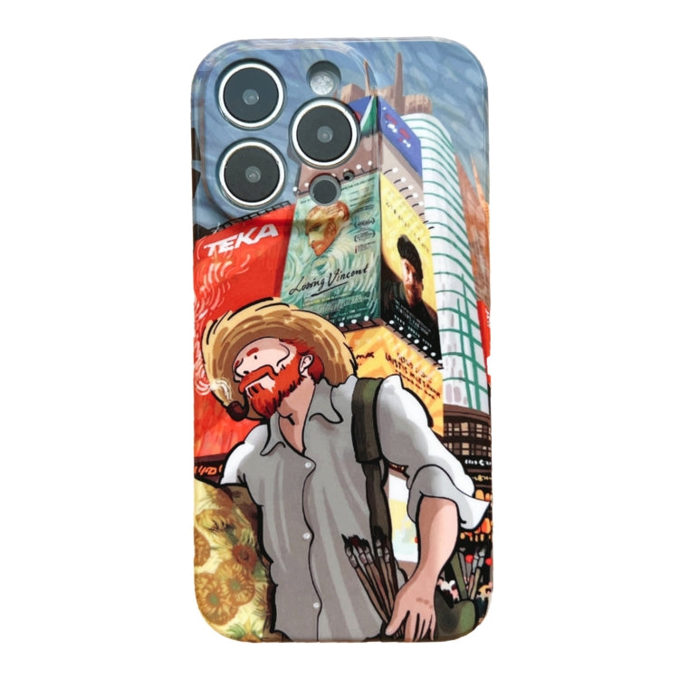 For iPhone 14 Pro Precise Hole Oil Painting Pattern PC Phone Case(Edifice) - iPhone 14 Pro Cases by PMC Jewellery | Online Shopping South Africa | PMC Jewellery