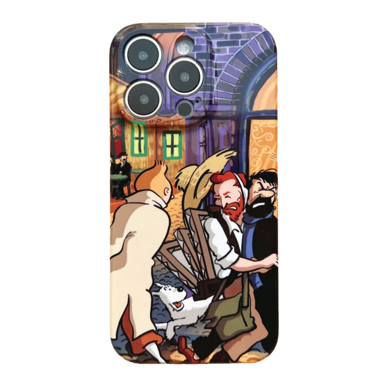 For iPhone 14 Pro Max Precise Hole Oil Painting Pattern PC Phone Case(Puppy) - iPhone 14 Pro Max Cases by PMC TechLife | Online Shopping South Africa | PMC TechLife
