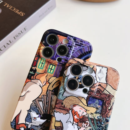 For iPhone 11 Precise Hole Oil Painting Pattern PC Phone Case(Painting) - iPhone 11 Cases by PMC Jewellery | Online Shopping South Africa | PMC Jewellery