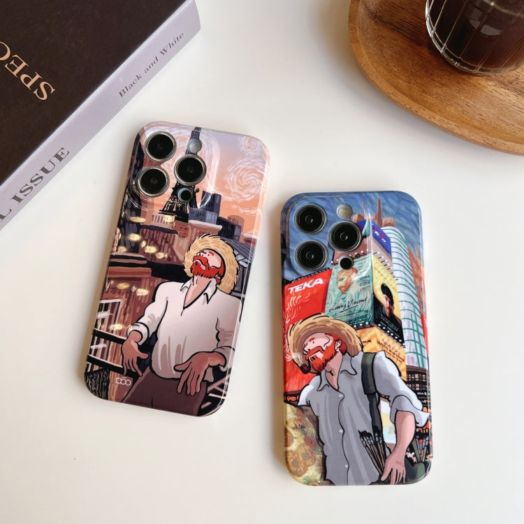 For iPhone 14 Precise Hole Oil Painting Pattern PC Phone Case(Painting) - iPhone 14 Cases by PMC TechLife | Online Shopping South Africa | PMC TechLife