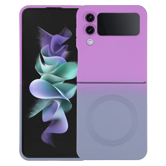 For Samsung Galaxy Z Flip3 5G Liquid TPU Silicone Gradient MagSafe Phone Case(Purple Grey) - Galaxy Phone Cases by PMC Jewellery | Online Shopping South Africa | PMC Jewellery