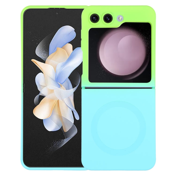 For Samsung Galaxy Z Flip5 Liquid TPU Silicone Gradient MagSafe Phone Case(Cyan Blue) - free shipping - PMC TechLife - Order now!