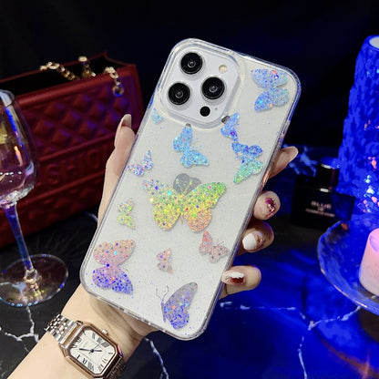 For iPhone 11 Little Star Series Glitter Powder TPU Phone Case(Butterflies) - iPhone 11 Cases by PMC Jewellery | Online Shopping South Africa | PMC Jewellery