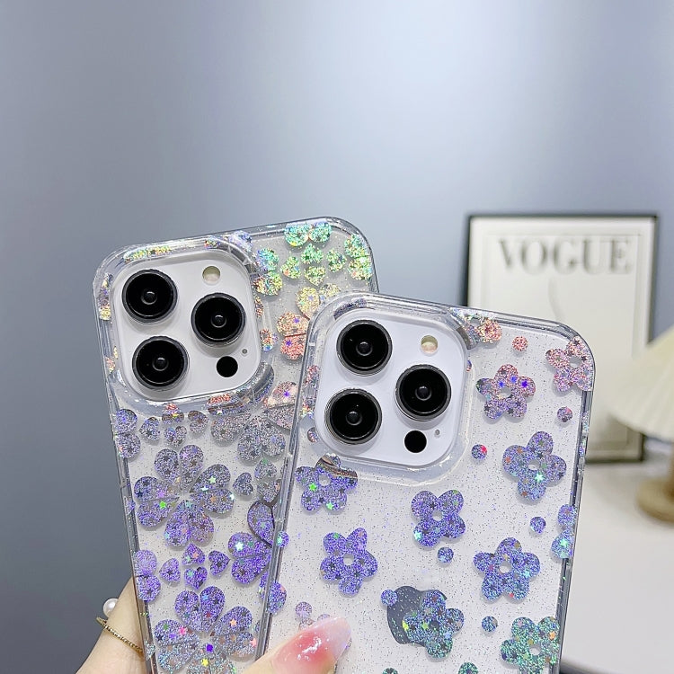 For iPhone 12 Pro Max Little Star Series Glitter Powder TPU Phone Case(Love Heart) - iPhone 12 Pro Max Cases by PMC Jewellery | Online Shopping South Africa | PMC Jewellery