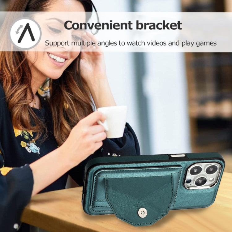 For iPhone 14 Pro Shockproof Leather Phone Case with Card Holder(Green) - free shipping - PMC TechLife - Order now!