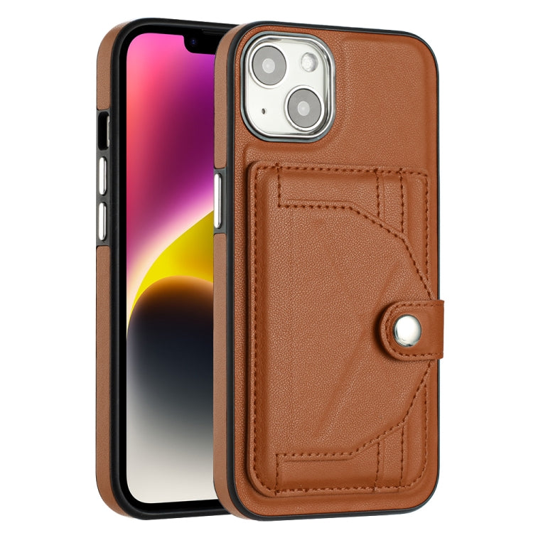 For iPhone 13 Shockproof Leather Phone Case with Card Holder(Brown) - free shipping - PMC TechLife - Order now!