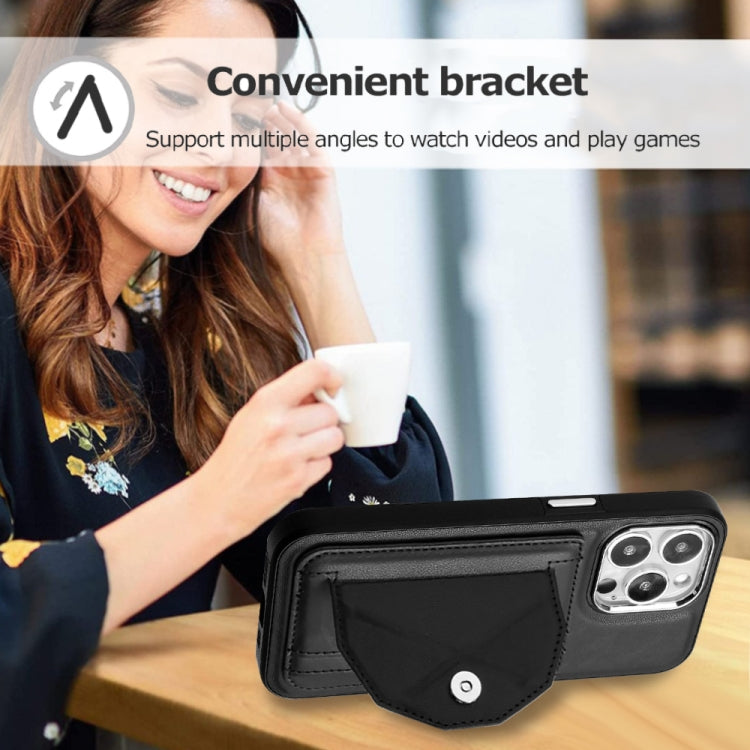 For iPhone 15 Pro Shockproof Leather Phone Case with Card Holder(Black) - free shipping - PMC TechLife - Order now!