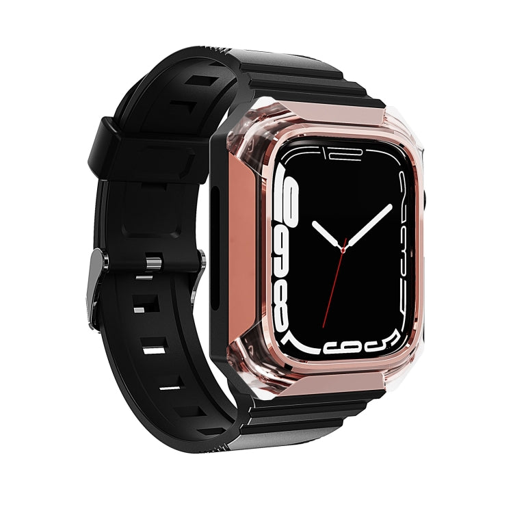 Armor Case Integrated TPU Watch Band For Apple Watch 8 41mm(Rose Gold) - Watch Bands by PMC TechLife | Online Shopping South Africa | PMC TechLife