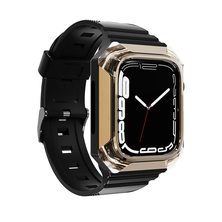 Armor Case Integrated TPU Watch Band For Apple Watch 7 41mm(Gold) - Watch Bands by PMC TechLife | Online Shopping South Africa | PMC TechLife