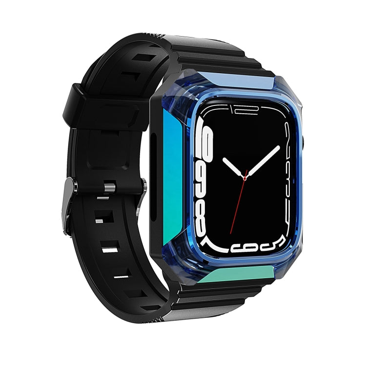 Armor Case Integrated TPU Watch Band For Apple Watch 6 44mm(Blue) - Watch Bands by PMC TechLife | Online Shopping South Africa | PMC TechLife