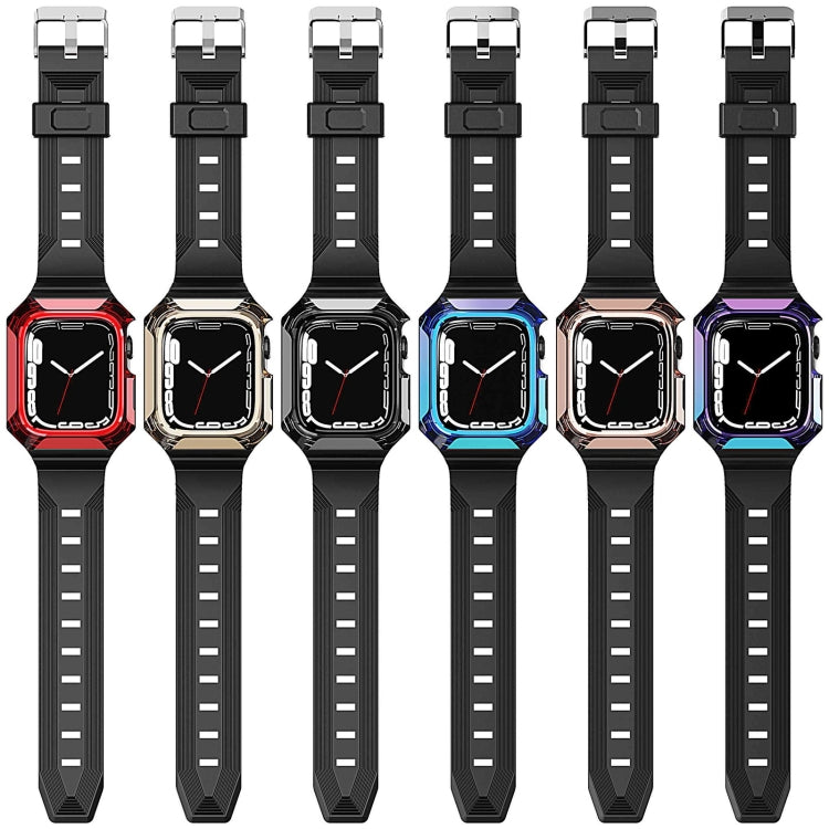 Armor Case Integrated TPU Watch Band For Apple Watch 7 45mm(Black) - Watch Bands by PMC Jewellery | Online Shopping South Africa | PMC Jewellery