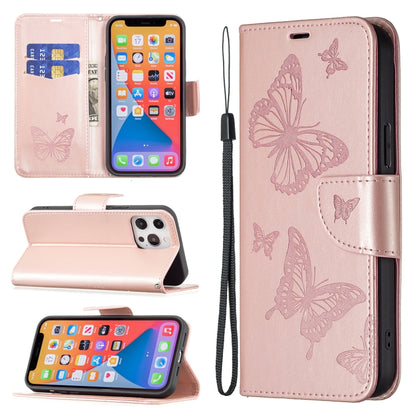 For Xiaomi Poco F5 5G / Redmi Note 12 Turbo Two Butterflies Embossing Leather Phone Case(Rose Gold) - Xiaomi Cases by PMC Jewellery | Online Shopping South Africa | PMC Jewellery