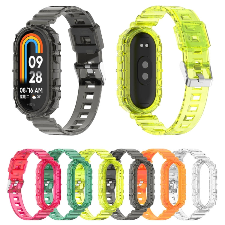 For Xiaomi Mi Band 8 Integrated Transparent Silicone Watch Band(Black) - Watch Bands by PMC TechLife | Online Shopping South Africa | PMC TechLife