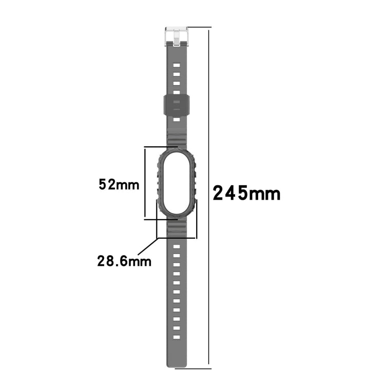 For Xiaomi Mi Band 8 Integrated Transparent Silicone Watch Band(Rose Red) - Watch Bands by PMC TechLife | Online Shopping South Africa | PMC TechLife