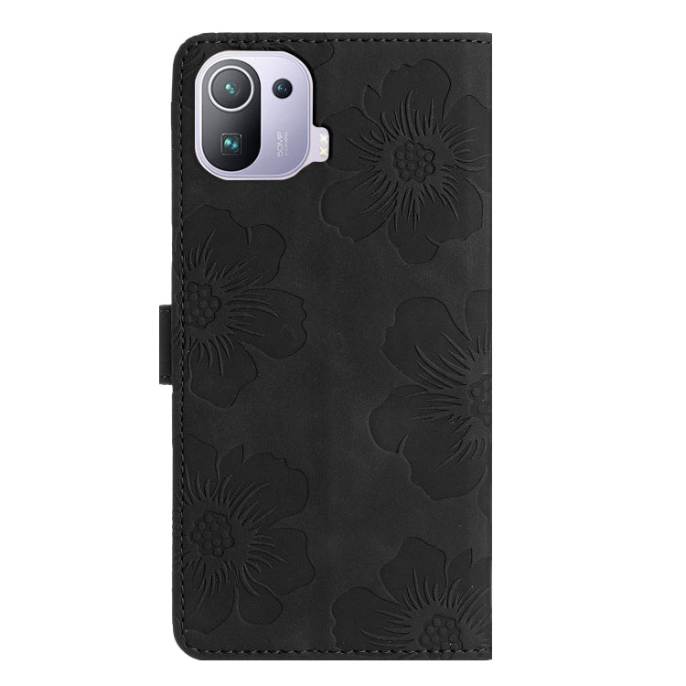 For Xiaomi Mi 11 Pro Flower Embossing Pattern Leather Phone Case(Black) - Xiaomi Cases by PMC Jewellery | Online Shopping South Africa | PMC Jewellery