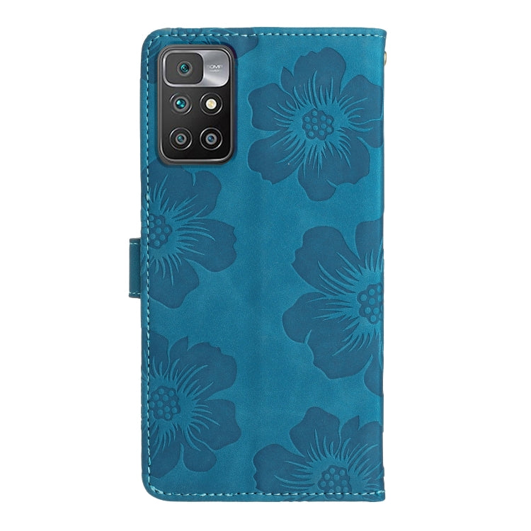 For Xiaomi Redmi 10 2022 Flower Embossing Pattern Leather Phone Case(Blue) - free shipping - PMC TechLife - Order now!