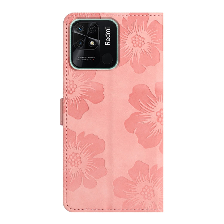 For Xiaomi Redmi 10C Flower Embossing Pattern Leather Phone Case(Pink) - free shipping - PMC TechLife - Order now!