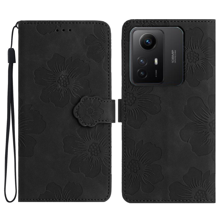 For Xiaomi Redmi Note 12S Flower Embossing Pattern Leather Phone Case(Black) - free shipping - PMC TechLife - Order now!