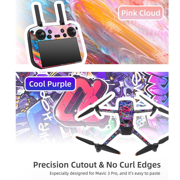 For DJI Mavic 3 Pro / RC Sunnylife Drone Body Remote Control Decorative Stickers Set(Cool Purple) - Stickers by Sunnylife | Online Shopping South Africa | PMC Jewellery