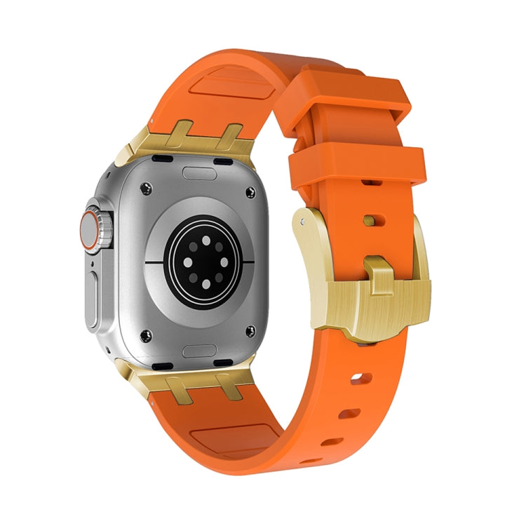 AP Silicone Watch Band For Apple Watch 7 41mm(Gold Orange) - Watch Bands by PMC TechLife | Online Shopping South Africa | PMC TechLife