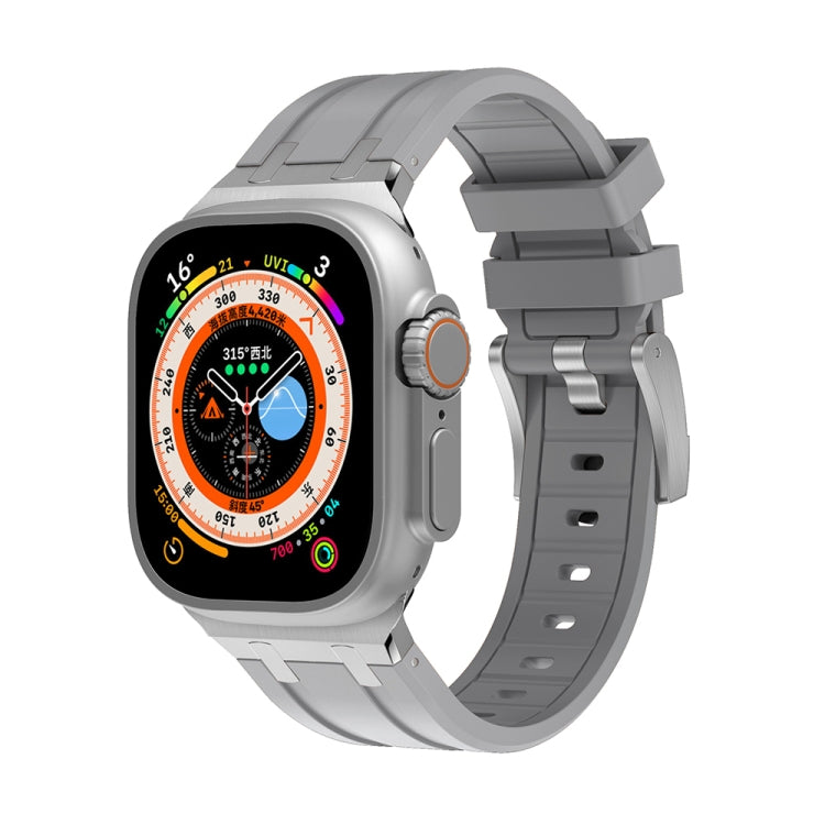 AP Silicone Watch Band For Apple Watch 7 41mm(Silver Grey) - Watch Bands by PMC TechLife | Online Shopping South Africa | PMC TechLife