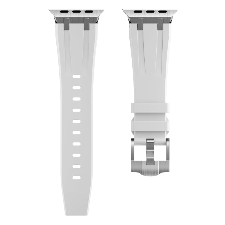 AP Silicone Watch Band For Apple Watch 7 41mm(Silver White) - Watch Bands by PMC Jewellery | Online Shopping South Africa | PMC Jewellery