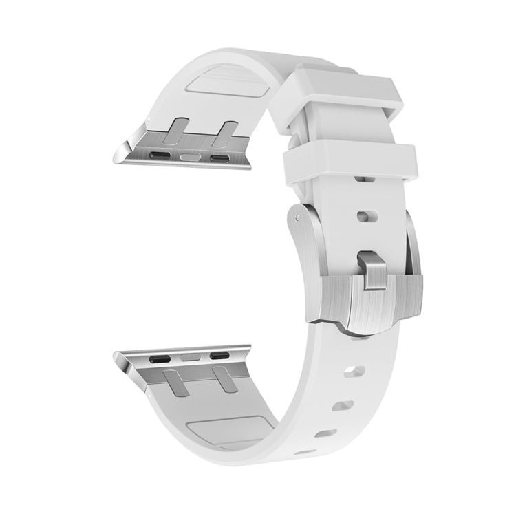 AP Silicone Watch Band For Apple Watch 7 41mm(Silver White) - Watch Bands by PMC Jewellery | Online Shopping South Africa | PMC Jewellery