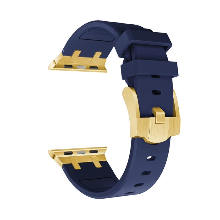 AP Silicone Watch Band For Apple Watch 7 45mm(Gold Blue) - Watch Bands by PMC TechLife | Online Shopping South Africa | PMC TechLife