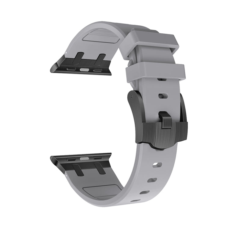 AP Silicone Watch Band For Apple Watch 7 45mm(Black Grey) - Watch Bands by PMC TechLife | Online Shopping South Africa | PMC TechLife