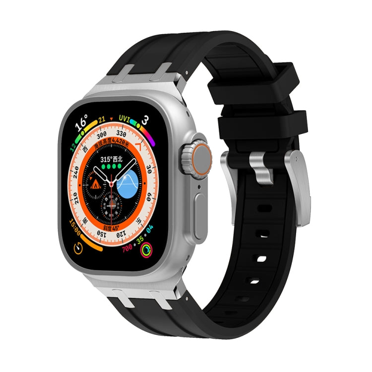AP Silicone Watch Band For Apple Watch SE 40mm(Silver Black) - free shipping - PMC TechLife - Order now!