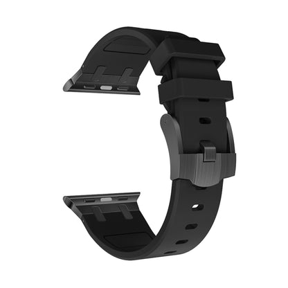 AP Silicone Watch Band For Apple Watch SE 44mm(Black Black) - Watch Bands by PMC Jewellery | Online Shopping South Africa | PMC Jewellery