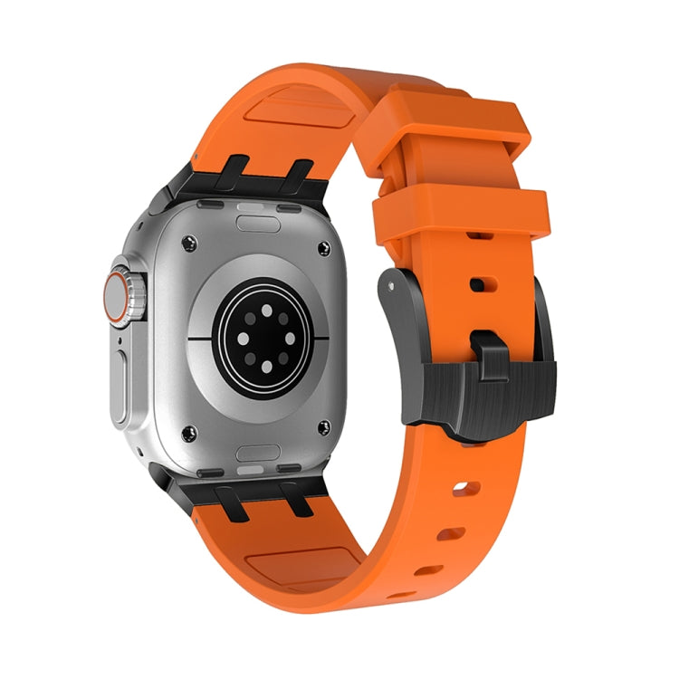AP Silicone Watch Band For Apple Watch SE 44mm(Black Orange) - Watch Bands by PMC TechLife | Online Shopping South Africa | PMC TechLife