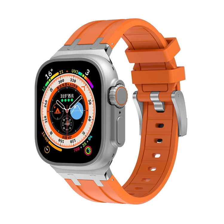 AP Silicone Watch Band For Apple Watch 6 40mm(Silver Orange) - Watch Bands by PMC TechLife | Online Shopping South Africa | PMC TechLife