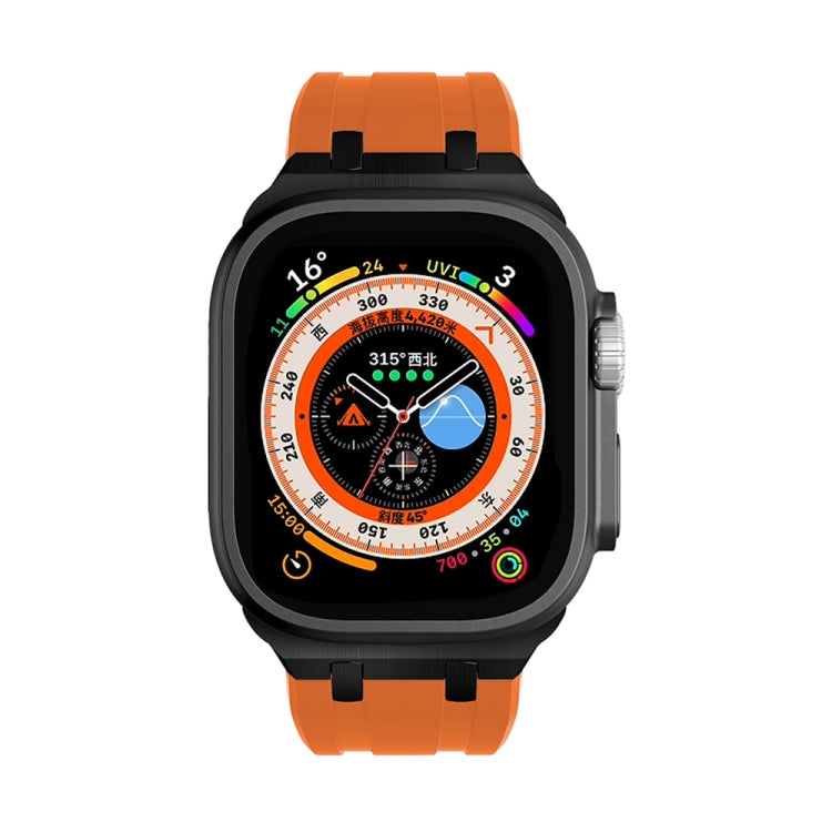 AP Silicone Watch Band For Apple Watch 6 44mm(Black Orange) - Watch Bands by PMC TechLife | Online Shopping South Africa | PMC TechLife
