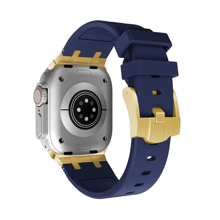 AP Silicone Watch Band For Apple Watch 5 40mm(Gold Blue) - Watch Bands by PMC TechLife | Online Shopping South Africa | PMC TechLife