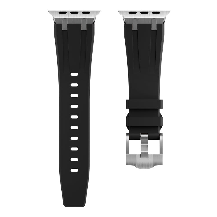 AP Silicone Watch Band For Apple Watch 5 44mm(Silver Black) - Watch Bands by PMC TechLife | Online Shopping South Africa | PMC TechLife
