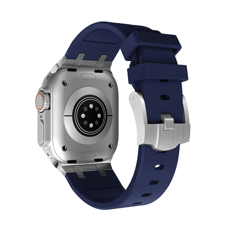 AP Silicone Watch Band For Apple Watch 4 40mm(Silver Blue) - Watch Bands by PMC TechLife | Online Shopping South Africa | PMC TechLife