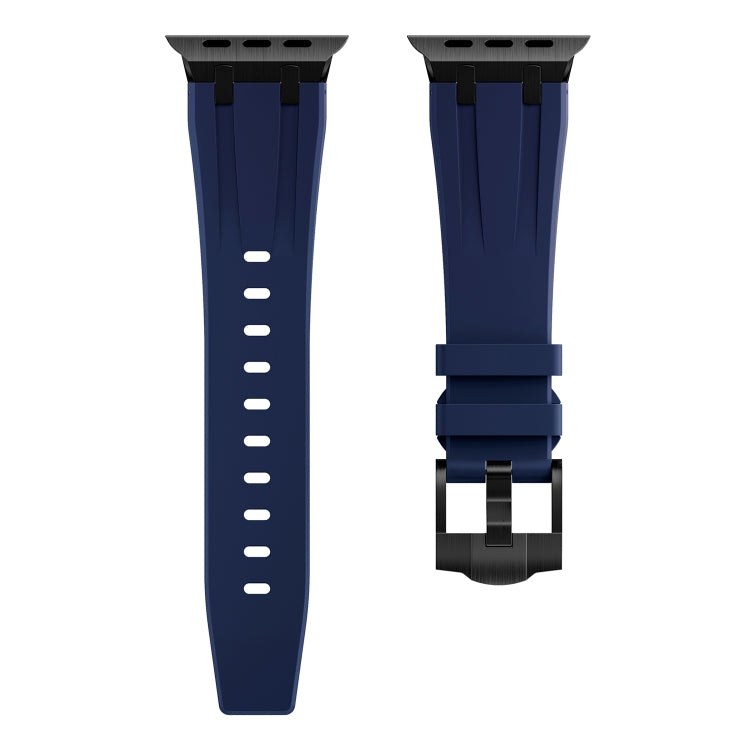 AP Silicone Watch Band For Apple Watch 3 38mm(Black Blue) - Watch Bands by PMC TechLife | Online Shopping South Africa | PMC TechLife