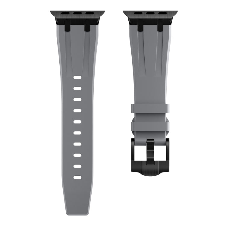 AP Silicone Watch Band For Apple Watch 3 38mm(Black Grey) - Watch Bands by PMC TechLife | Online Shopping South Africa | PMC TechLife