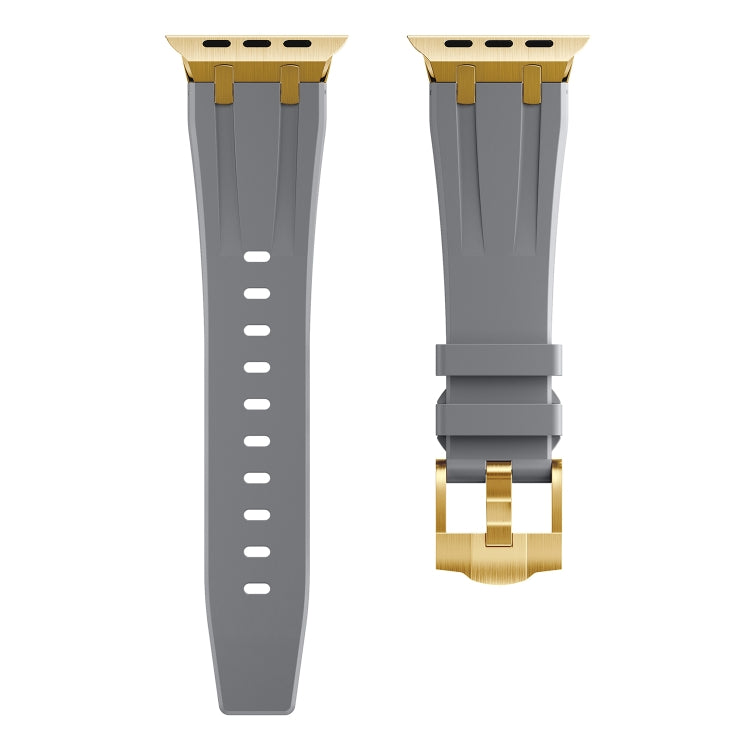 AP Silicone Watch Band For Apple Watch 3 38mm(Gold Grey) - Watch Bands by PMC TechLife | Online Shopping South Africa | PMC TechLife