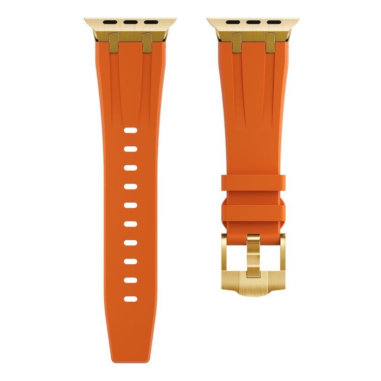 AP Silicone Watch Band For Apple Watch 3 42mm(Gold Orange) - Watch Bands by PMC TechLife | Online Shopping South Africa | PMC TechLife