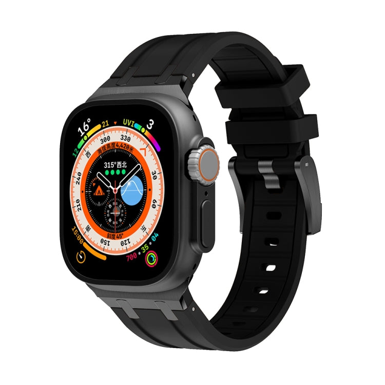 AP Silicone Watch Band For Apple Watch 2 38mm(Black Black) - Watch Bands by PMC TechLife | Online Shopping South Africa | PMC TechLife