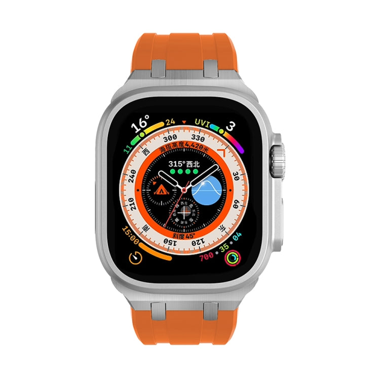 AP Silicone Watch Band For Apple Watch 2 38mm(Silver Orange) - Watch Bands by PMC TechLife | Online Shopping South Africa | PMC TechLife