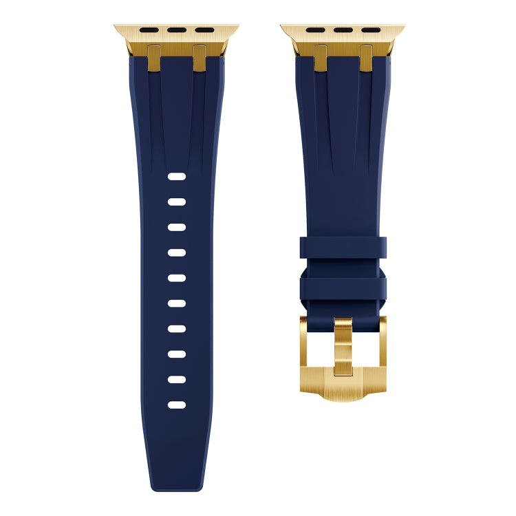 AP Silicone Watch Band For Apple Watch 42mm(Gold Blue) - Watch Bands by PMC TechLife | Online Shopping South Africa | PMC TechLife