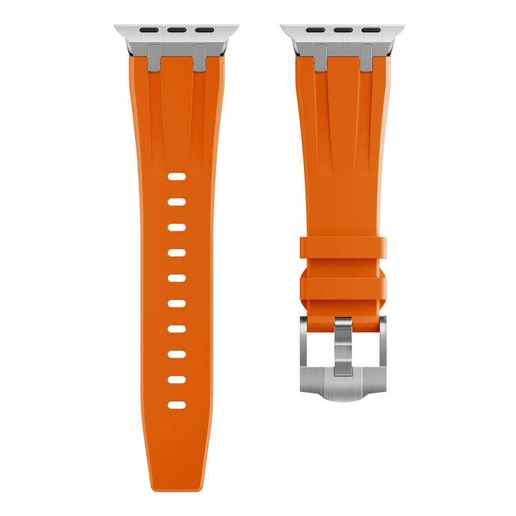 AP Silicone Watch Band For Apple Watch 42mm(Silver Orange) - Watch Bands by PMC TechLife | Online Shopping South Africa | PMC TechLife
