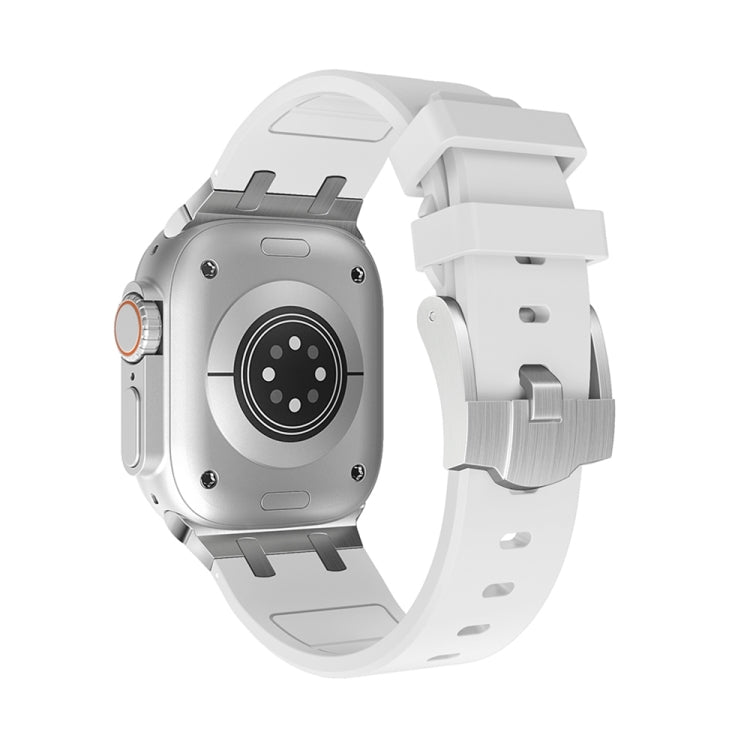 AP Silicone Watch Band For Apple Watch SE 2023 44mm(Silver White) - Watch Bands by PMC TechLife | Online Shopping South Africa | PMC TechLife