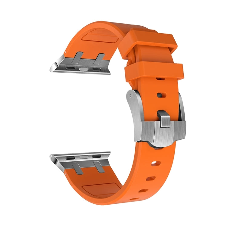 AP Silicone Watch Band For Apple Watch 9 45mm(Silver Orange) - Watch Bands by PMC TechLife | Online Shopping South Africa | PMC TechLife