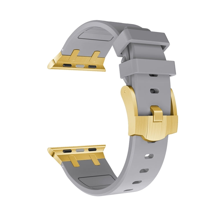 AP Silicone Watch Band For Apple Watch 9 45mm(Gold Grey) - Watch Bands by PMC TechLife | Online Shopping South Africa | PMC TechLife